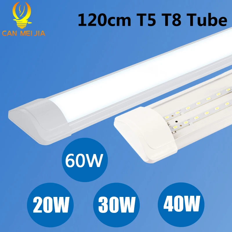 

10PCS Led Tube Light 220V Led Lamp 1200mm 120cm 600mm T5 T8 Tube 20W 30W 40W Wall Lamp Home Lighting Lampara Home