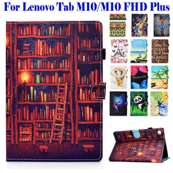 

For Lenovo Tab M10 FHD Plus 10.3 Smart Cover TB-X606F TB-X606X Tab M10 X605F Case Funda Tablet Cartoon Painted Flip Stand Shell