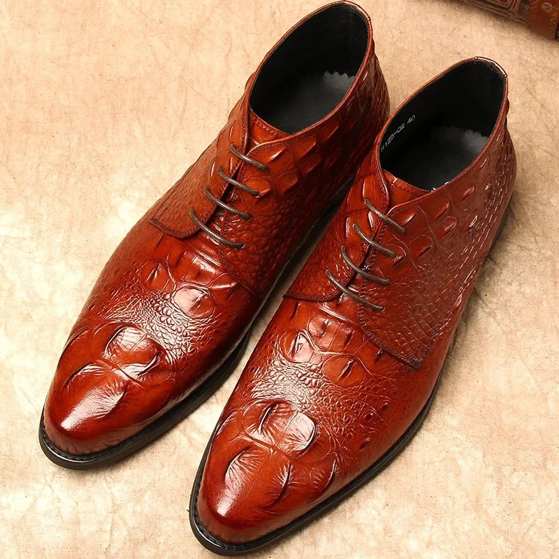 Мужские мокасины из натуральной кожи повседневные Мокасины с крокодиловой кожей