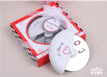 

10PCS/LOT A Slice of Love Stainless Steel Pizza Cutter novelty wedding favors and gifts