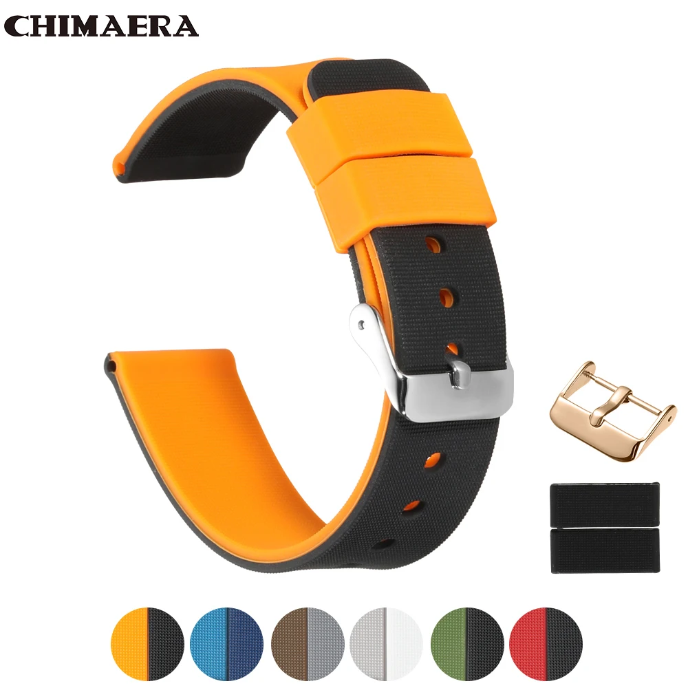 CHIMAERA силиконовый ремешок 20 мм 22 мм Ремешки для наручных часов аксессуары наручный браслет спортивные Смарт-часы для samsung huawei