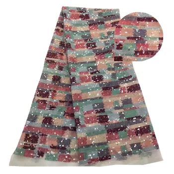 

Hot sales 2019Most Popular beautiful Sequins lace Newest African tulle lace fabric for Nigerian Evening dresses Win633m