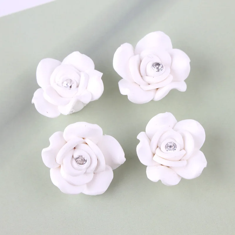 10 шт 20 мм Мягкая Керамика Полимерная глина Хрустальные розовые цветочные