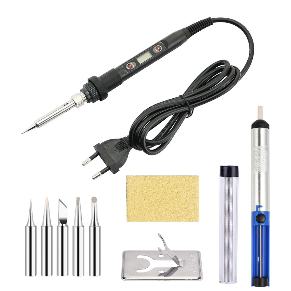 80W LCD Constant Temperature Electric Soldering Iron 220V/110V With Soldering Iron Head Welding Wire Repair Tools inverter arc welder