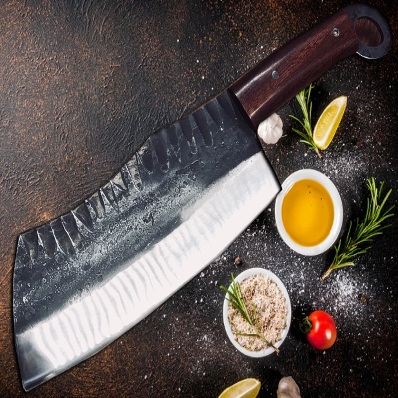 Yeelong Ручная ковка кухонный нож шеф - повара Мясник нож овощерезка с деревянной ручкой Yeelong Ручная ковка кухонный нож шеф - повара Мясник нож овощерезка с деревянной ручкой