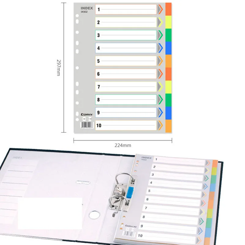 10 Color Classification 1-10 Letters A4 Index 11 Holes 2 3 4 Holes General Can Write Catalog Office Cultural And Educati