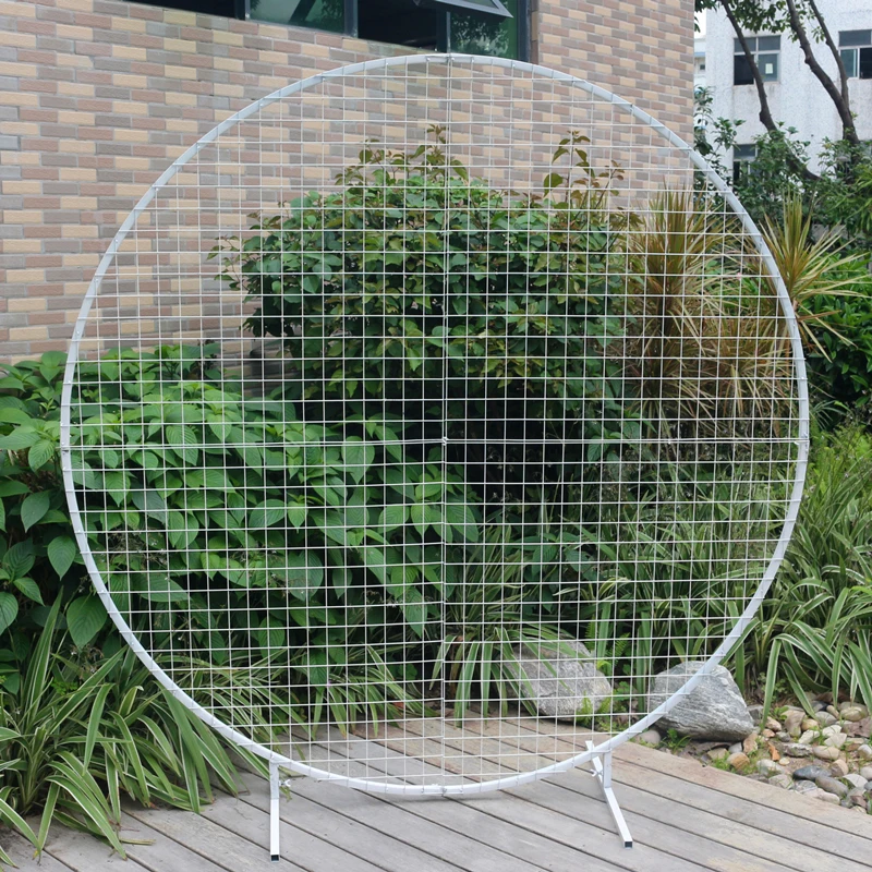 JAROWN Wedding Grid Iron Arch Gold Wedding Backdrop Decor Stand Party Geometry Shaped Wrought White Square Iron Decoration (2)