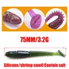 10pcs/Lot Fishing Worm Soft Baits 7.5cm 3.2g Shad Shrimp Smell Silicone With Salt Lures Impact Swing Tail Wobblers Swimbaits ► Photo 2/6