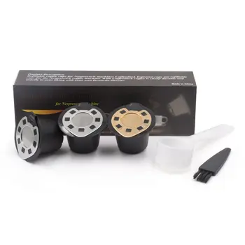 

3PCS Reusable Coffee Capsule Pod Filter Dripper Tamper Stainless steel Compatible with Nespresso U Coffee Machine
