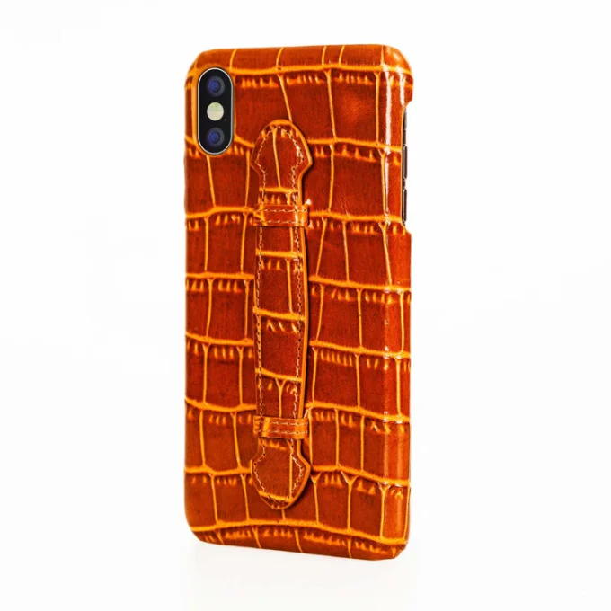 Роскошный bambootrip с кронштейном задний Чехол для телефона для iphone 11 7 8 Plus X XS премиум натуральная кожа для iphone XS Max XR задний Чехол - Цвет: Brown