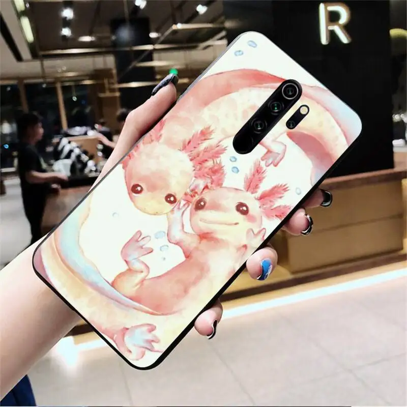 YJZFDYRM Cute Animal Axolotl Coque Shell Phone Case for Redmi Note 9 8 8T 8A 7 6 6A Go Pro Max Redmi 9 K20 xiaomi leather case cosmos blue Cases For Xiaomi