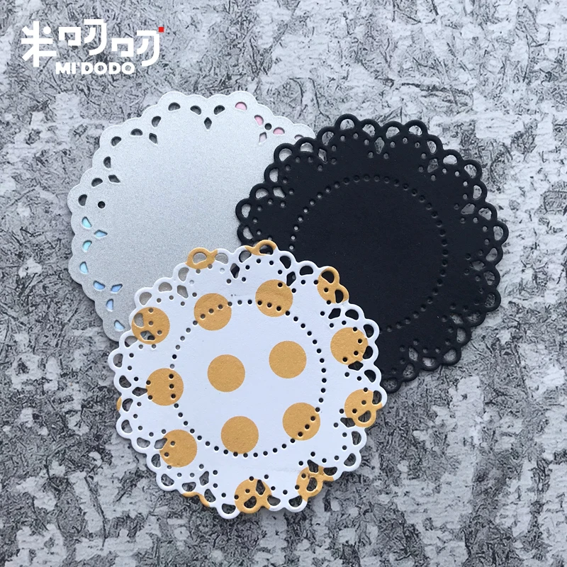 Металлические режущие штампы 3 шт стежка Doily цветок кружева круглые Midodo Скрапбукинг Бумага Ремесло нож прессформы лезвия новые штампы