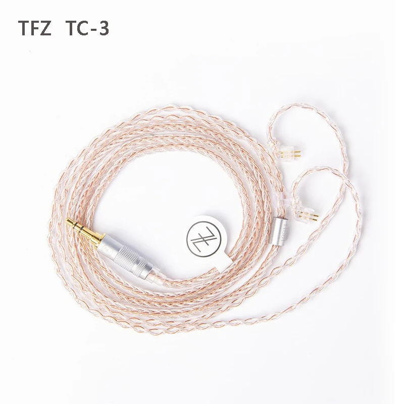 TFZ 3,5 мм/4,4 мм до 2 pin 0,78 мм кабель для обновления наушников посеребренный одиночный Кристальный медный серебряная фольга сбалансированный кабель