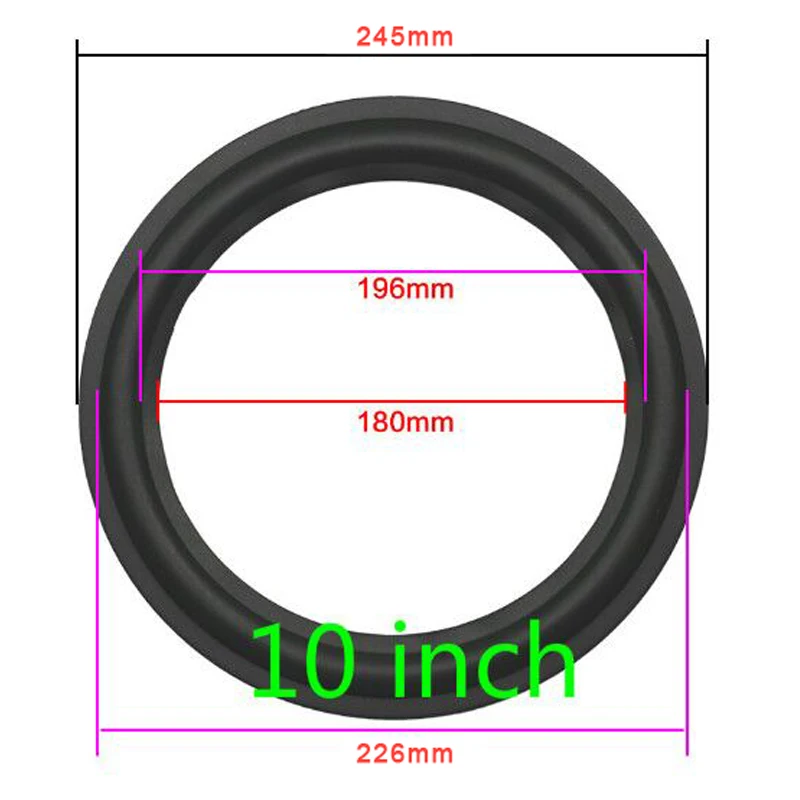 Ghxamp 10 INCH 12 Inch 15 INCH Suspension Subwoofer Rubber Surround Side Speaker Repair Original Factory 245mm 295 378mm 1Pairs