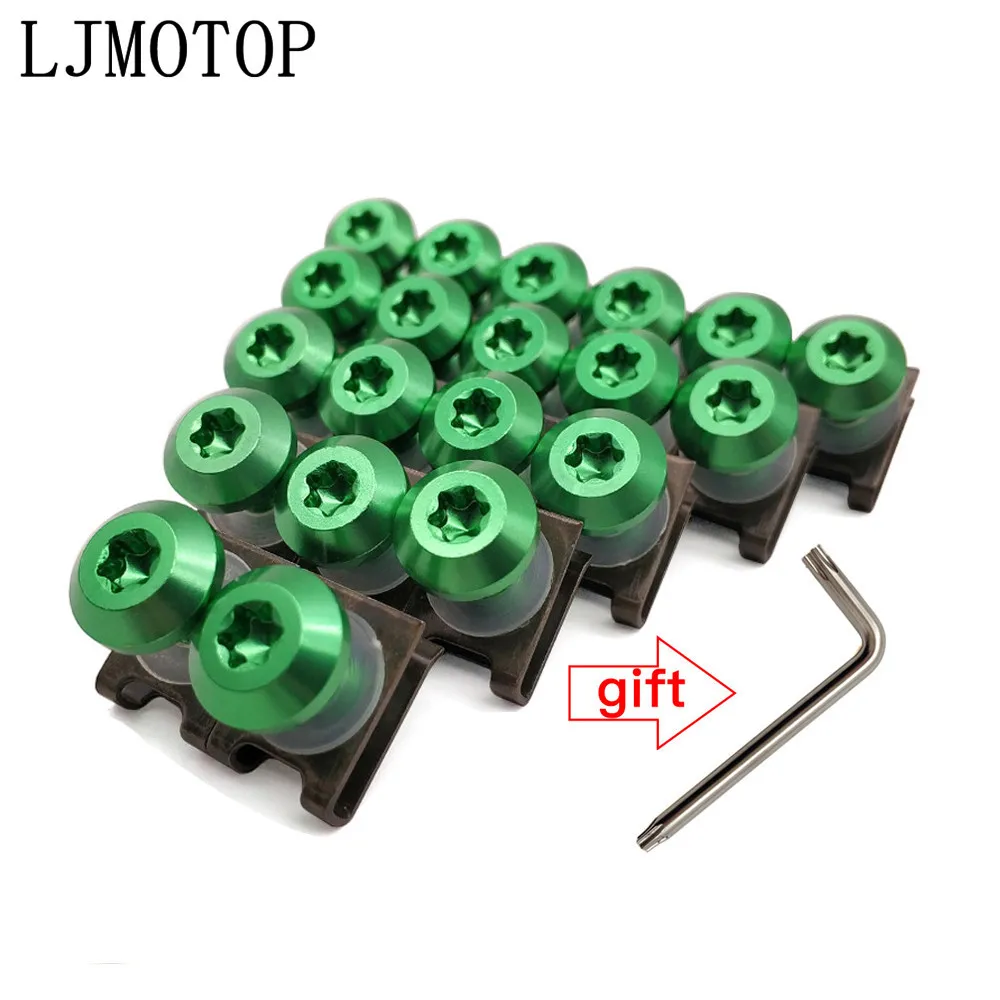 B-green-20 pieces Для HONDA CBF600/SA CB125R CBR600F hoRnet 250 cb400 CBR900RR общего назначения мотоциклетные винты обтекателей зажимы тела пружинные болты - Цвет: B-green-20 pieces