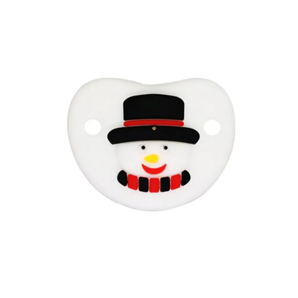 Snowman Детские пустышки для новорожденных, товары для ухода за зубами, принадлежности для укуса, соски для зубов, зажимы для пустышки, милый мультфильм Санта - Цвет: Snowman