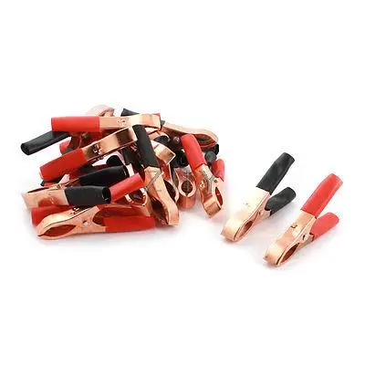 

18PCS Copper Plated Car Battery Test Alligator Clip Red Black 60A 380V