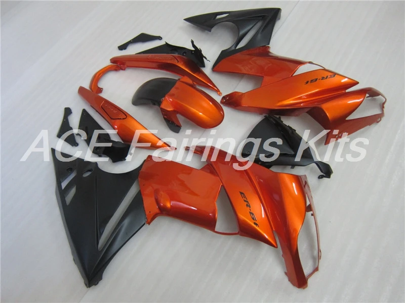 Легко Установка ABS Обтекатели комплект подходит для Kawasaki Ninja 650R ER-6F 09 10 11 650 ER6F 2009 2010 2011 Пользовательские orange