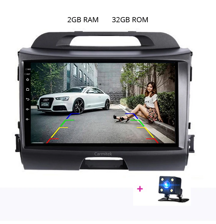 Android 2 din автомобильный DVD мультимедийный радиоприемник для KIA Sportage 2010 2011 2012 2013 сенсорный экран Bluetooth wifi SWC - Цвет: 2G 32G Camera