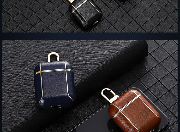 Индивидуальные ПУ кожаный защитный чехол для air pod Обложка держатель для apple airpods 1 2 кожаный чехол для наушников