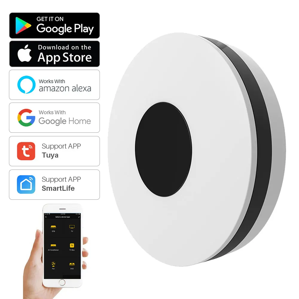 Universal WiFi Tuya Smart IR Remote Controller APP Remote Control Works With Alexa Google Home Smart Home Automation smart ir remote controller