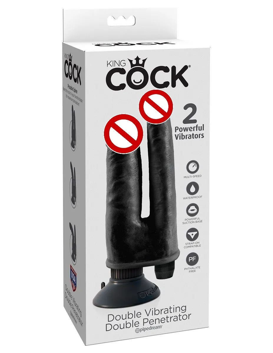 Вибратор с присоской Double Vibrating Double Penetrator- 20,3 см