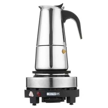

HOT SALE 300Ml Portable Espresso Pot Moka Pot Stainless Steel With Electric Furnace Filter Filter Coffee Pot Coffee Pot With Eur