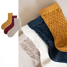 Jeseca/рождественские носки для женщин; сезон осень-зима; плотные теплые шерстяные носки в японском стиле Kawaii; милые мягкие хлопковые винтажные носки в стиле Харадзюку