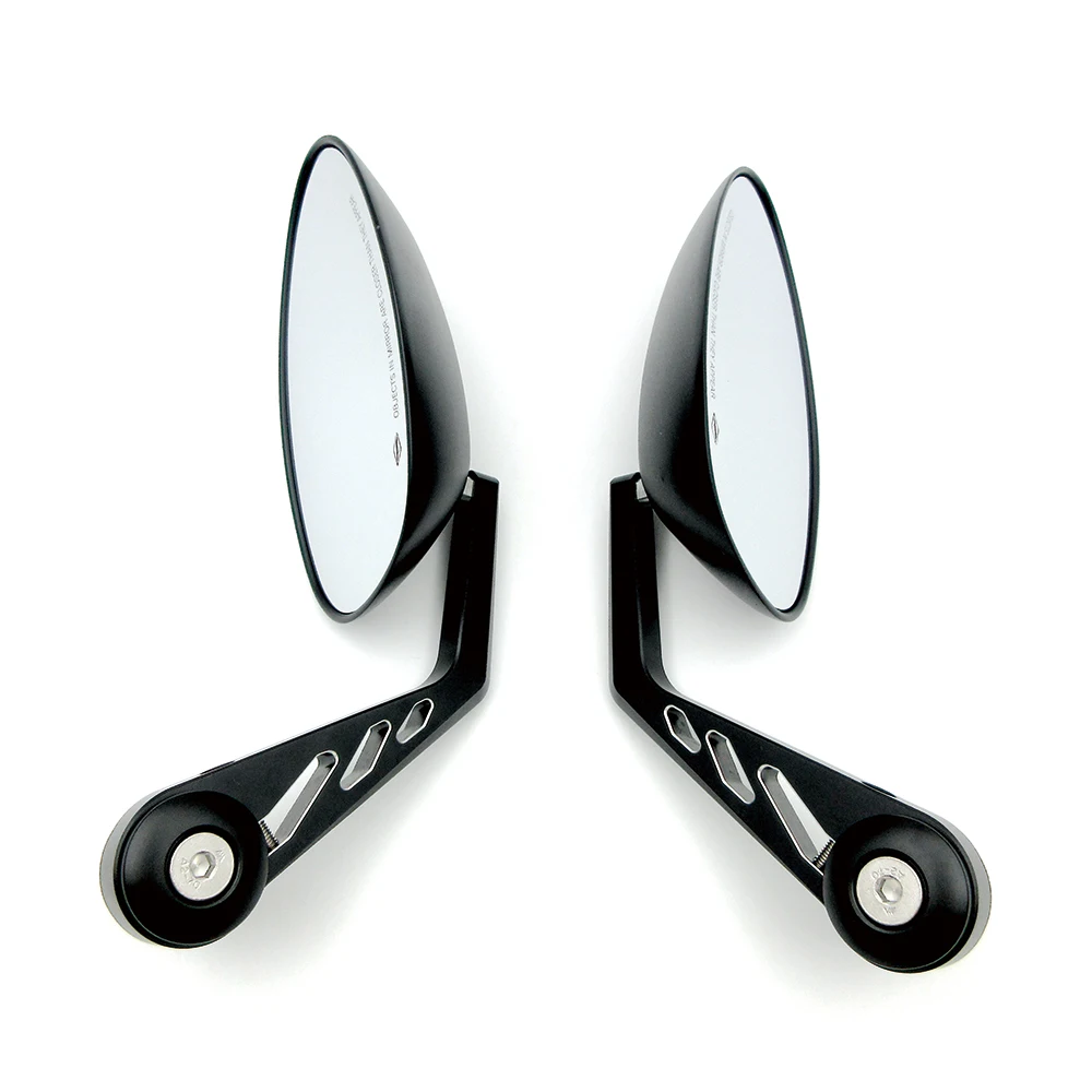 7/8" CNC Rear View Side Mirror Handle Bar End Oval Fit For Motorcycle 