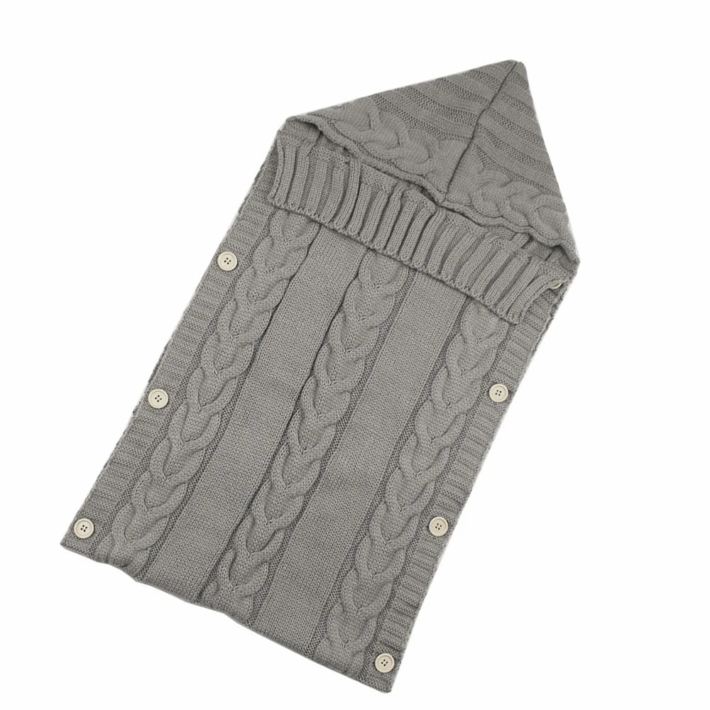 style2 light gray LOOZYKIT, детский спальный мешок, конверт, зимний детский спальный мешок, муфта для ног, коляска, вязаный спальный мешок для новорожденных, пеленка, Вязаная Шерсть, Slaapzak - Цвет: style2 light gray