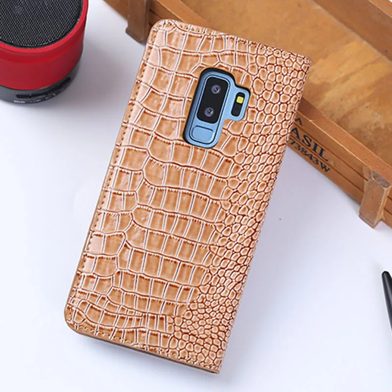 Флип-чехол для телефона для samsung A10 A20 A30 A50 A70 A5 A7 A8 2018PU для карт и узором «крокодиловая кожа» для Galaxy S7 S8 S9 S10 Plus Note 8 9 10+ чехол - Цвет: Coffee