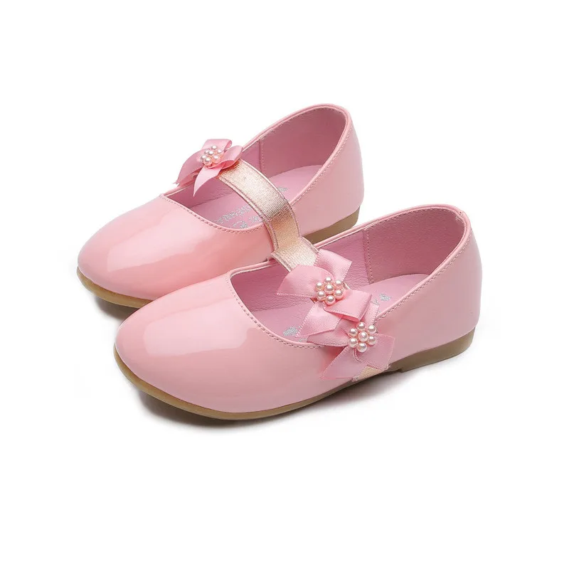 pink Beautiul/Новинка; кожаная обувь для маленьких девочек; обувь принцессы с цветочным узором для девочек; детская обувь для коктейльной вечеринки для девочек; свадебные модельные туфли; цвет белый - Цвет: pink