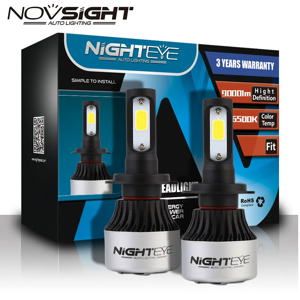 NIGHTEYE светодиодный фар автомобиля лампы 9000LM 72W фары для H1 H4 H7 H11 9005 HB3 9006 HB4 6500K белый Комплект Авто