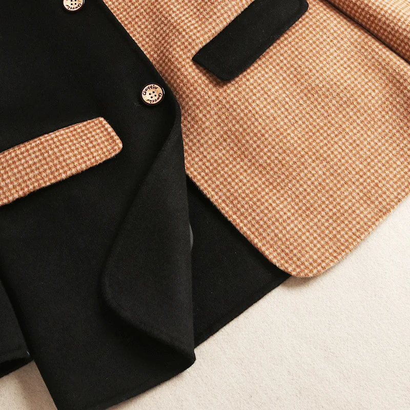 80% Wool Coats and Jackets Women Turn-down Collar Single Breasted Asymmetry Abrigos Mujer Elegante Womens Coats Winter