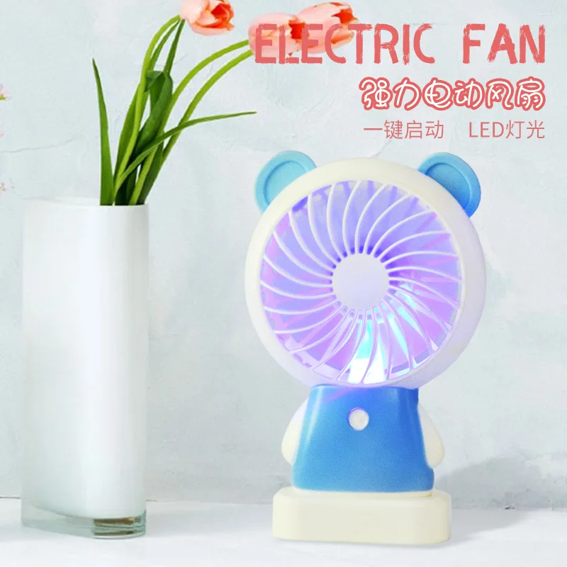 

Deconstructable 2019 New Style Cartoon Mini Fan Students LED Light USB Rechargeable Electric Fan Hot Selling