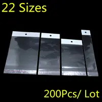 200Pcs/ Lot Self Adhesive Plastic Plastic Bag OPP Self Seal Poly Package Bags for Jewelry Crafts Wig Small Gift Storage Pouches 1