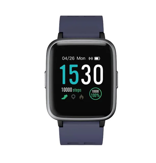 IP68 Waterproof ID205 Men Sports Smart Watch Heart Rate Monitoring Blood Pressure Monitoring Calorie Smart Watch FOR Android IOS - Color: Blue