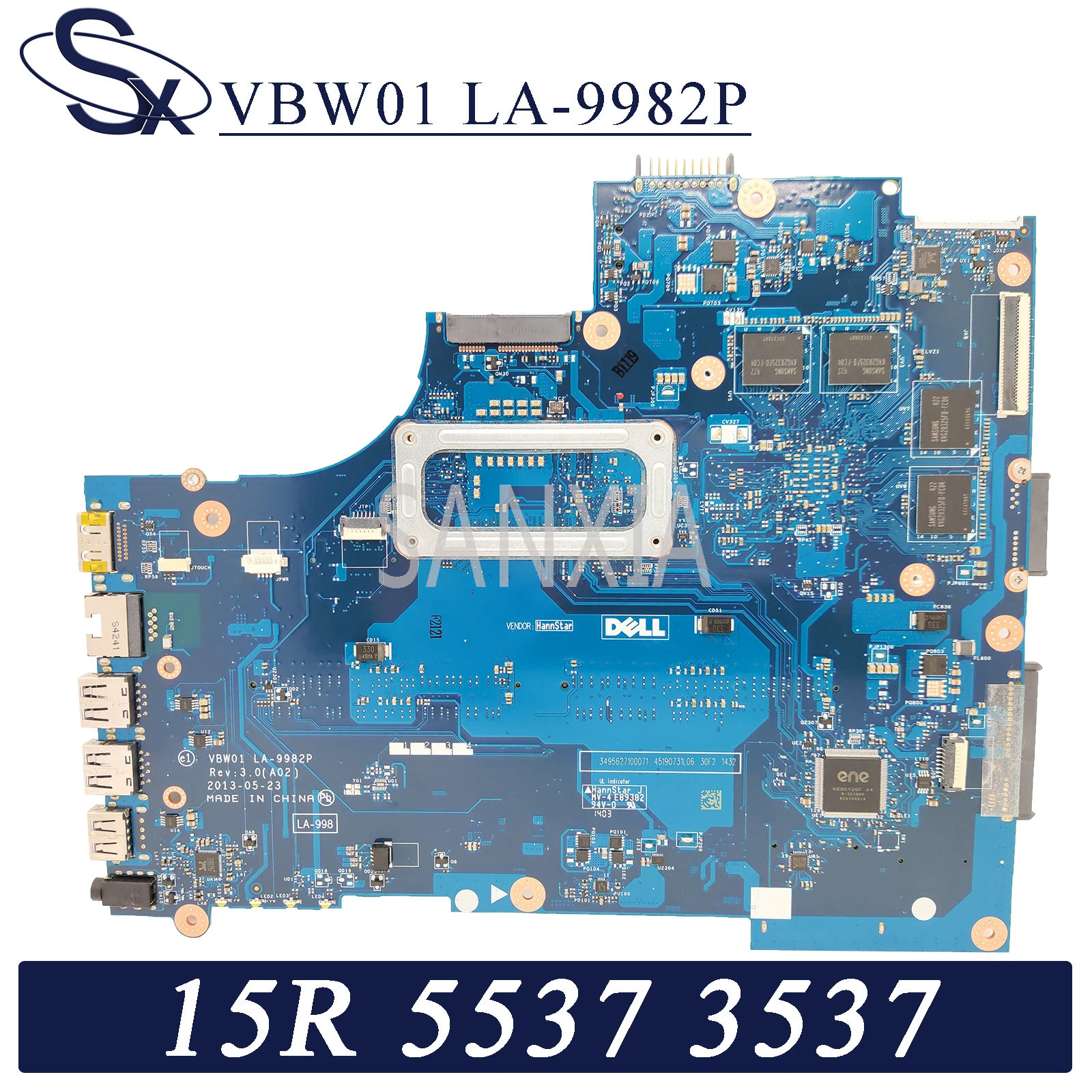 KEFU LA 9982P материнская плата для ноутбука Dell Inspiron 15R 5537 3537 оригинальная DDR3L RAM I7 4500U
