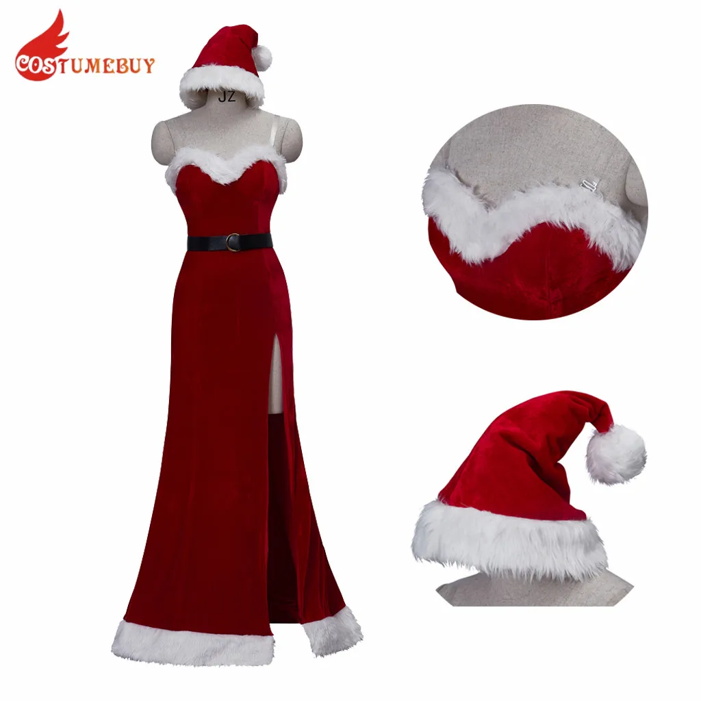 Roger Animation Jessica Lady Rabbit Cosplay Costume Red Dress Christmas Xmas Lady Babbo Natale Cosplay Women Dress Hat