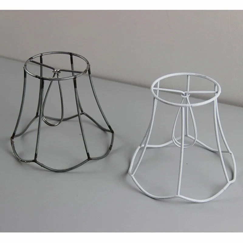 2Pcs/Lot 6Pcs/Lot  Dia 13Cm Iron Lampshade Frame Chrome/White Color,Lamp Shade Diy Making Accessories,Clip On