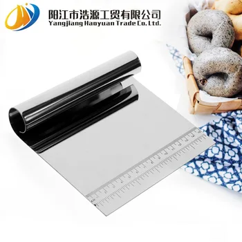 

All Stainless Steel Dough Scraper Double Measuring Scraper Scraper Dough Milk Nougats Cutter Baking Tool