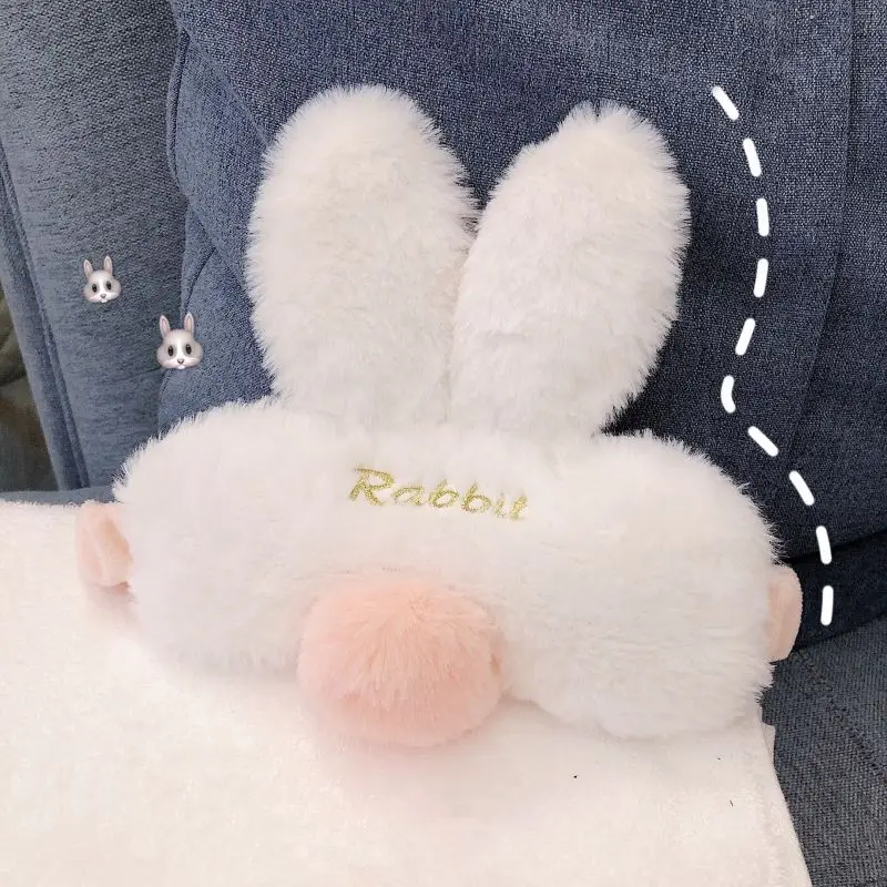 

Girl'S Heart Screening Room Soft Adorable Embroidered Sleep Eye Patch Shade Cute And Furry Stereo Rabbit Students Eye