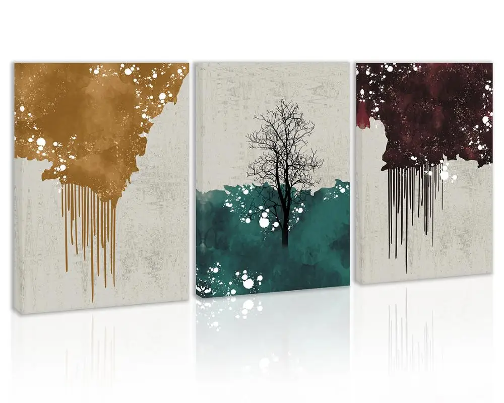 

Modern Abstract Black and White Tree Wall Art Decor Canvas Painting Kitchen Prints Pictures for Home Living Dining Room