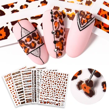 

1 Sheet Nail Stickers Leopard Grain Series Mixed Patterns Nail Decals DIY Transfer Sticker Accessories Nail Art Decoration