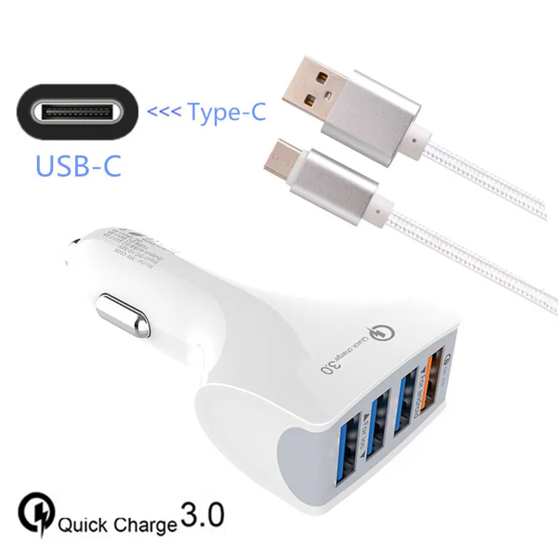Короткий Тип C usb провод QC 3 0 быстрое автомобильное зарядное устройство адаптер