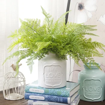 

10pcs/lot Indoor Simulation Plant wall Decoration Plastic Fake Flower Home Desktop Simulation Beauty Pine Fern Leaf