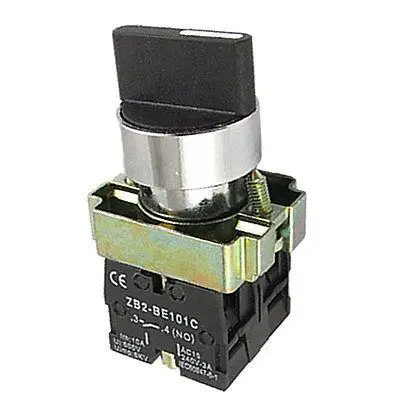 

600V 10A Two 2 Position Rotary Select Selector Switch 22mm 2 NO N/O ZB2-BE101C