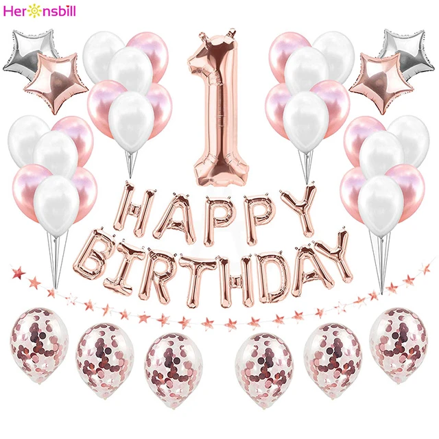 Ballons de fête pour premier anniversaire fille et garçon, 12 pièces, avec  chiffres, rose, décoration d'anniversaire pour enfants de 1, 2, 3, 4, 5, 6,  7, 8, 9 ans, fournitures de fête - AliExpress