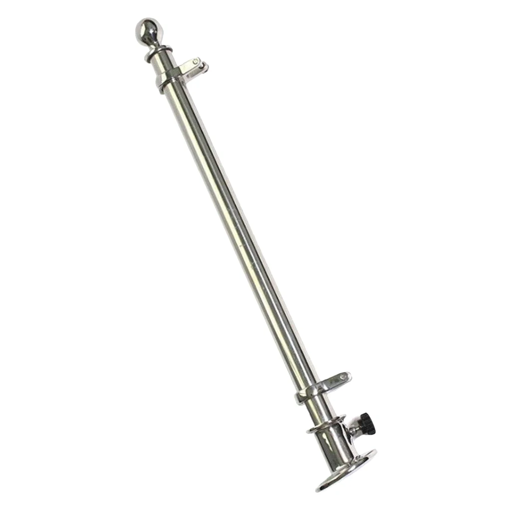 18 inch 457mm Mirror-Polished 316 Stainless Steel Flag Pole for Marine Pontoon Boats Deck Mount