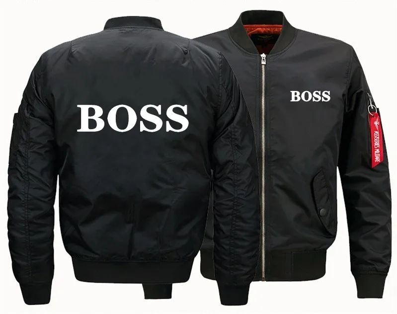 

2019 New BOSS Bomber Flight Flying Jacket Winter thicken Warm Zipper Men Jackets Anime Men's Casual Coat